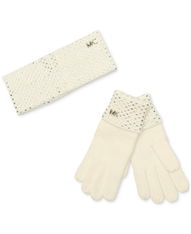 Michael Michael Kors Womens Studded Gloves & Headband Set Product Image