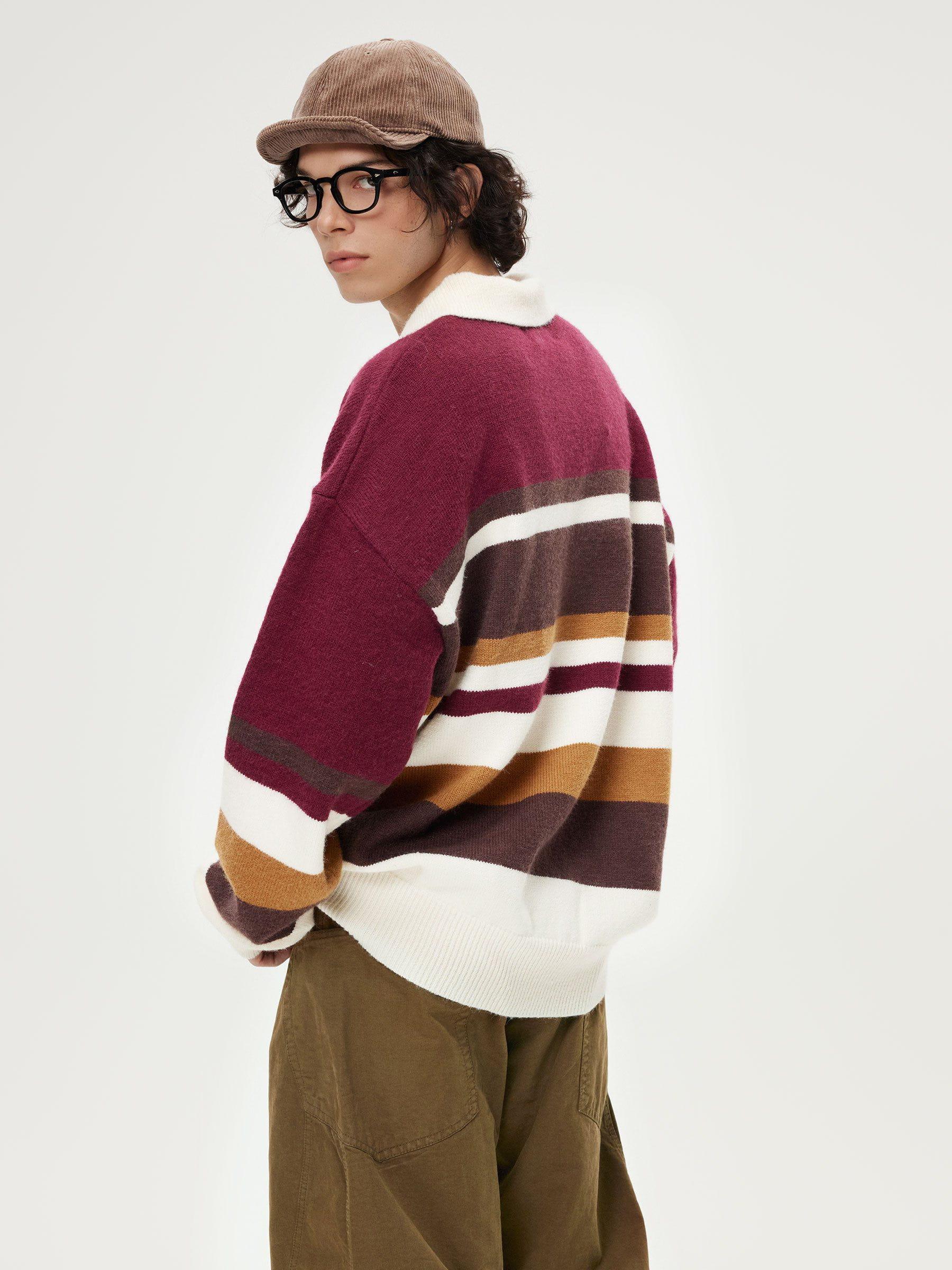 Aelfric Eden Vintage Stripe Polo Sweater Product Image