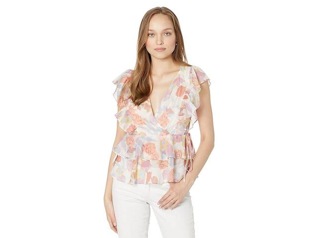 Ted Baker Rowyn Frill Detail Top with Tie Detail (Natural) Women's Clothing Product Image