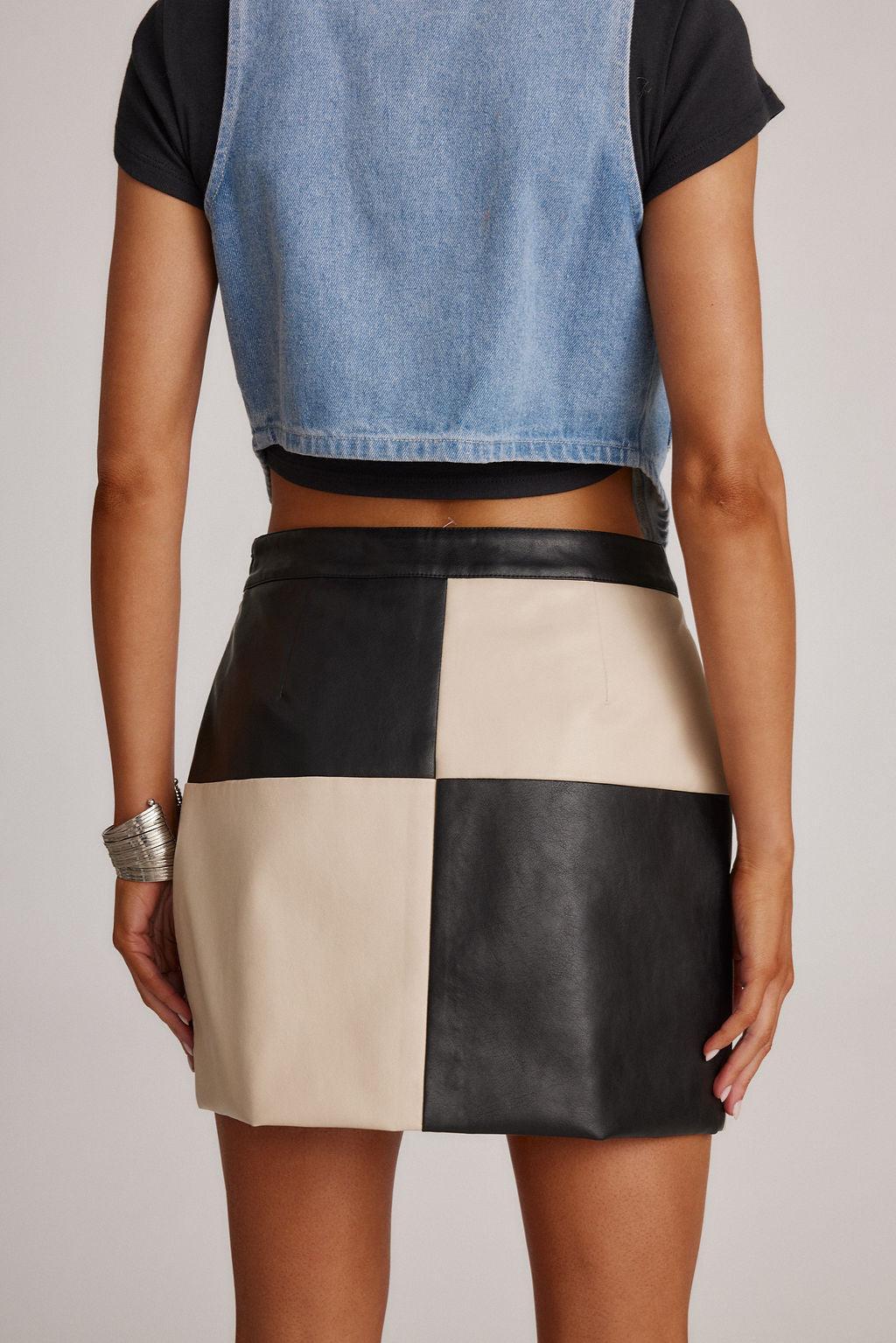 Harley Black Colorblock Mini Skirt  Product Image