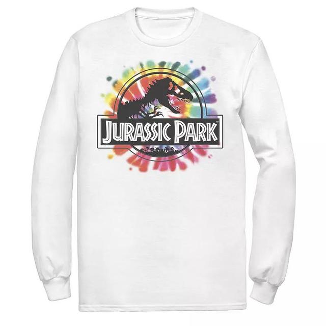 Mens Jurassic Park Classic Logo Tie Dye Long Sleeve Graphic Tee Product Image