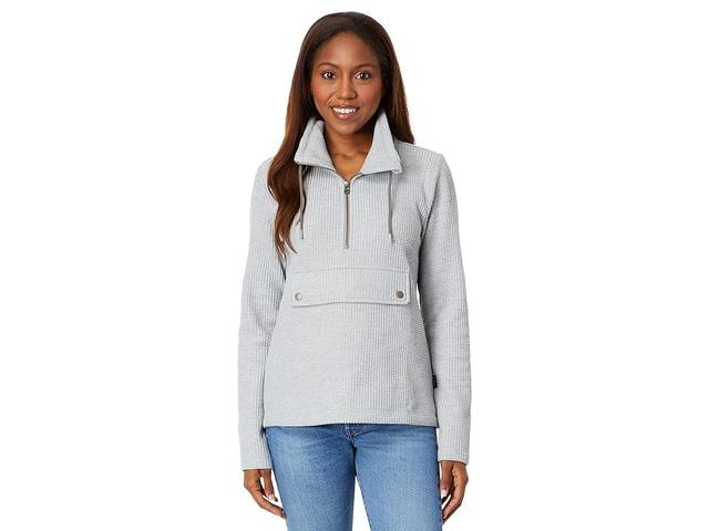 L.L.Bean Signature Brushed-Back Waffle Anorak Heather) Women's Clothing Product Image