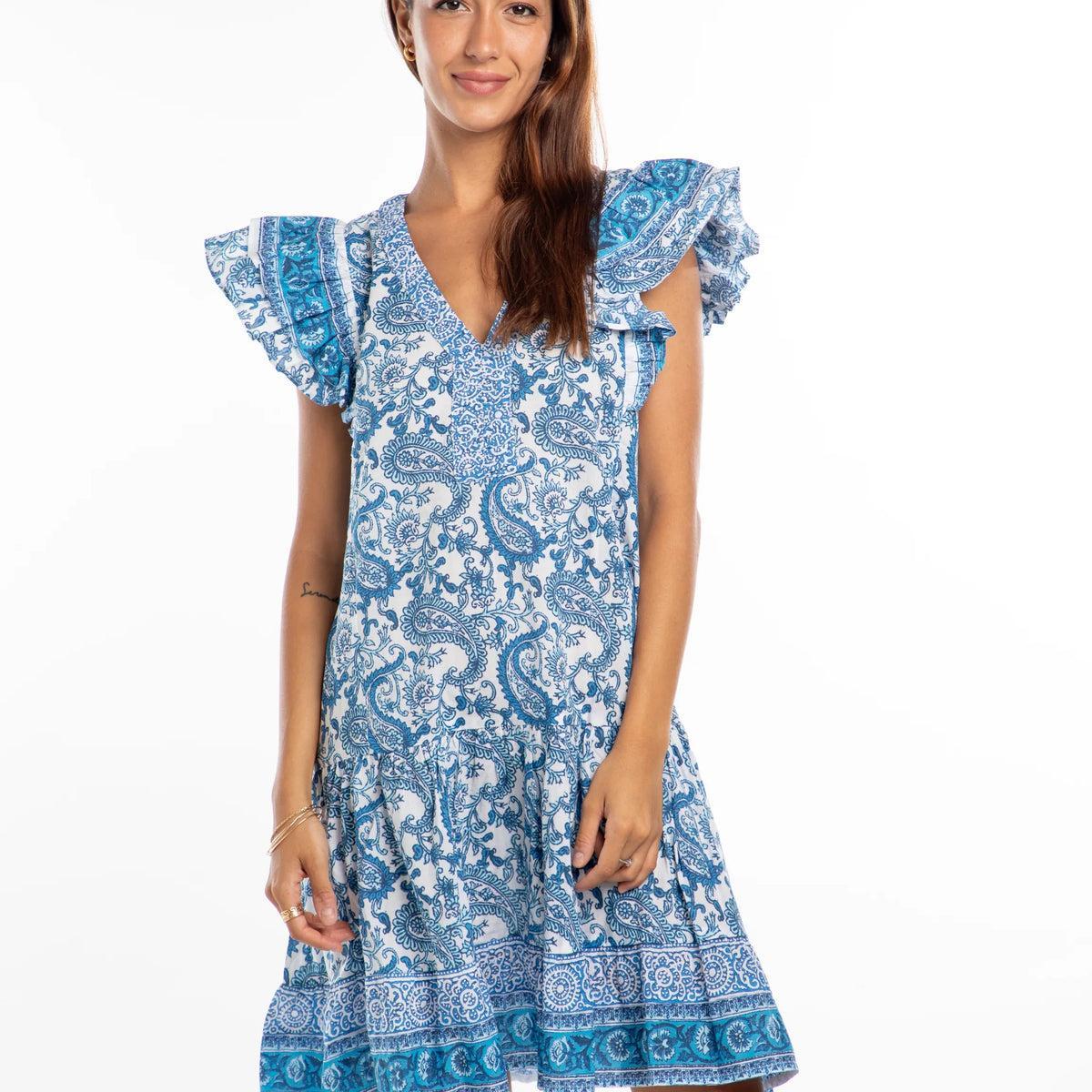 Bindu Kaila Dress-Blue Paisley Product Image