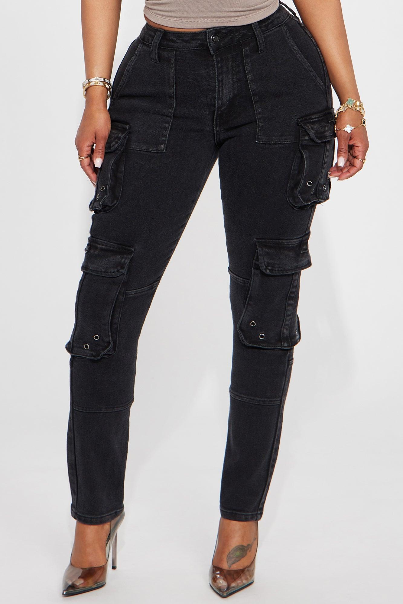 Mila Cargo Skinny Pant - Black Product Image