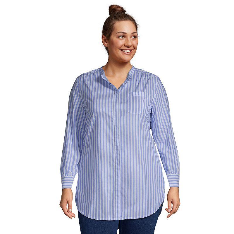 Plus Size Lands End A-Line Tunic Button-Down Shirt, Womens Product Image