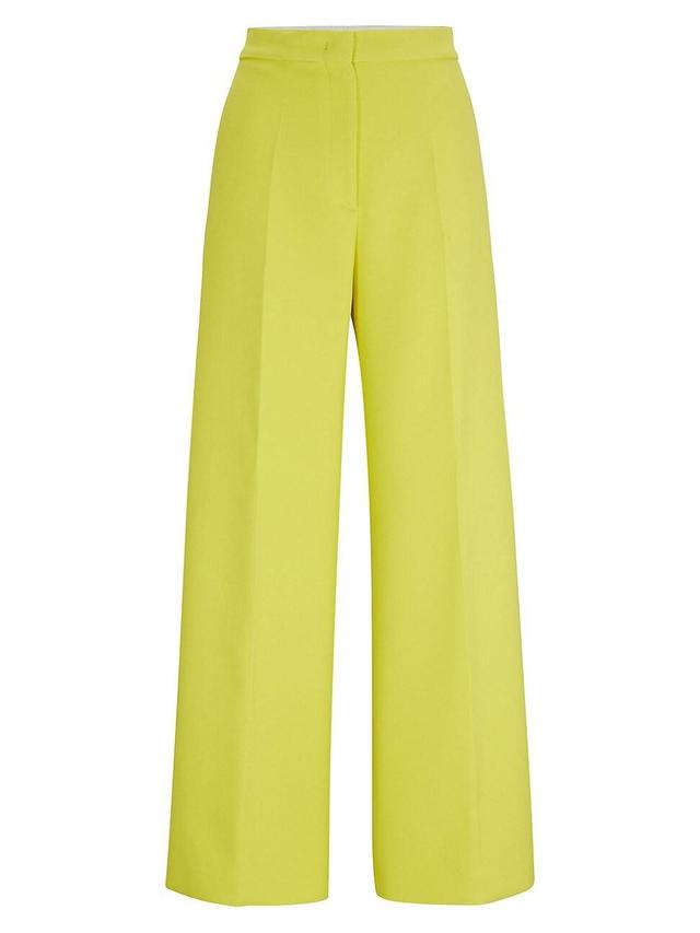 Womens Wide-Leg Trousers in a Cotton Blend Product Image