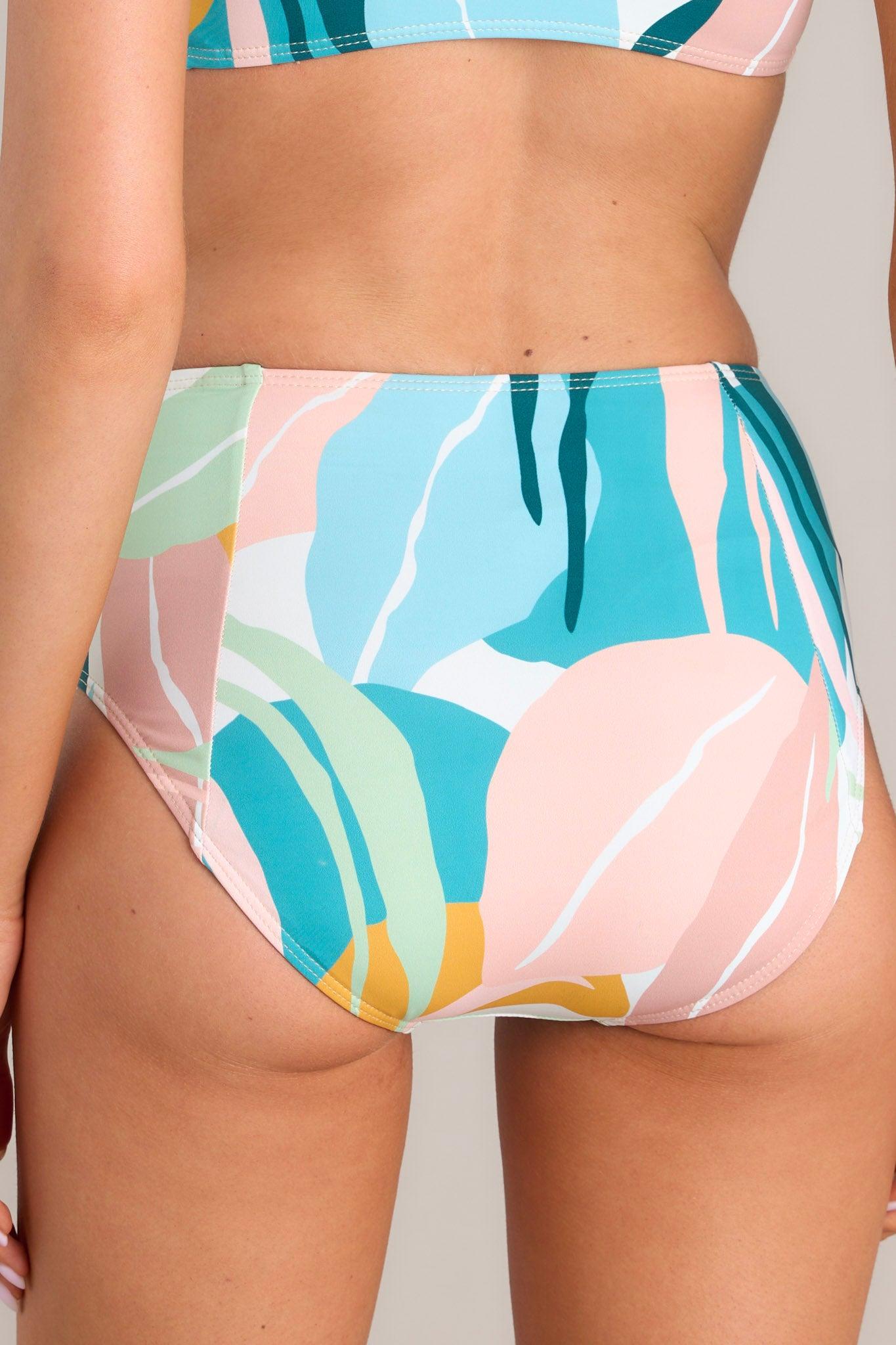 Salty Breeze Pink Multi Print Bikini Bottoms Product Image