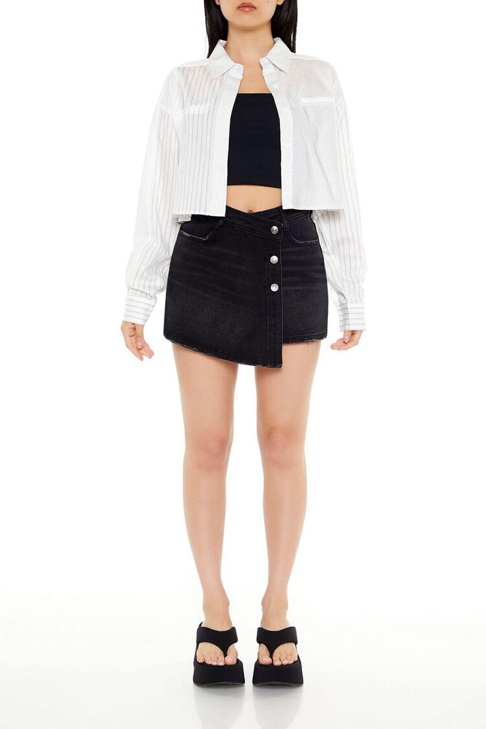 Striped Cropped Shirt | Forever 21 Product Image