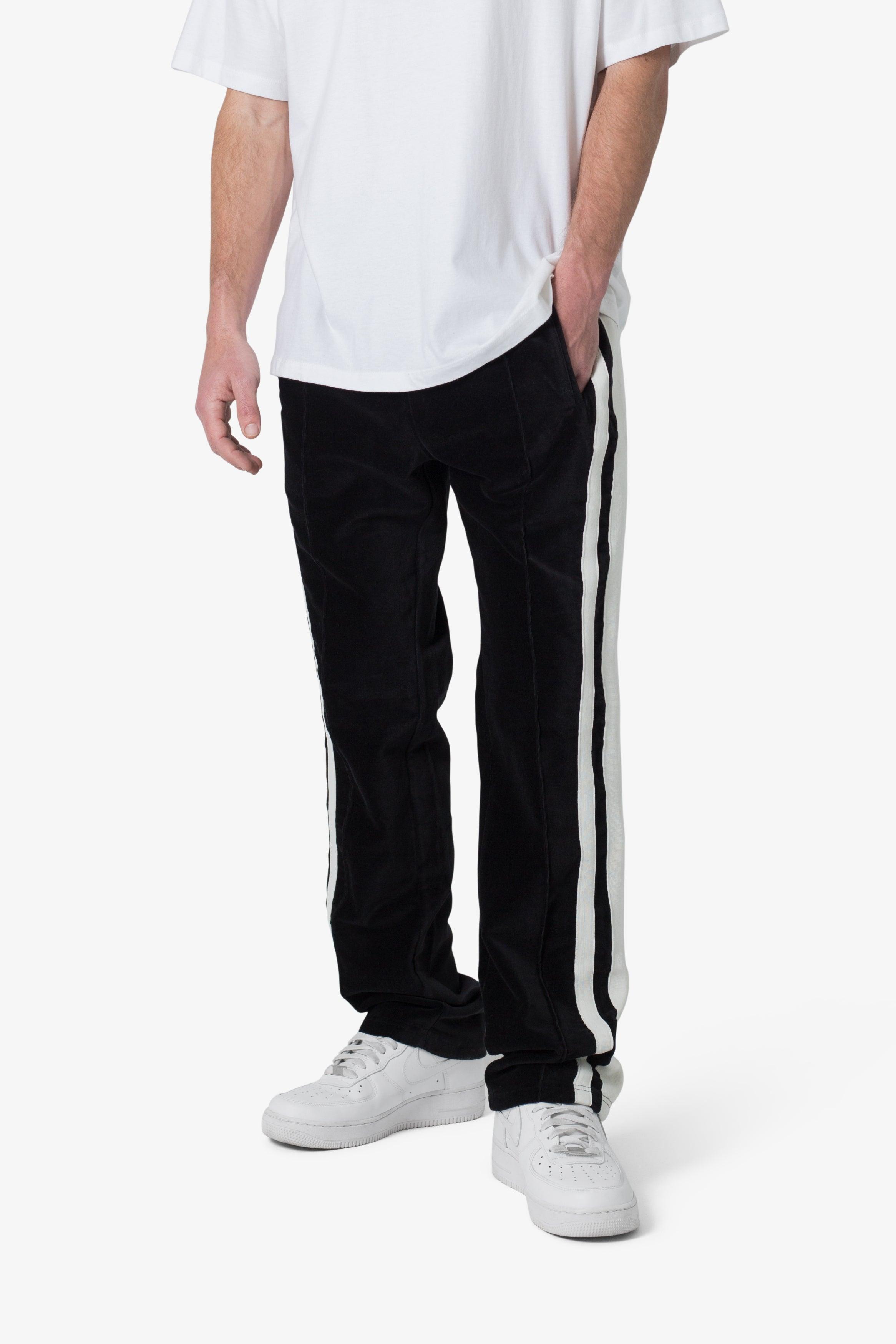 Baggy Velour Track Pants - Black Product Image