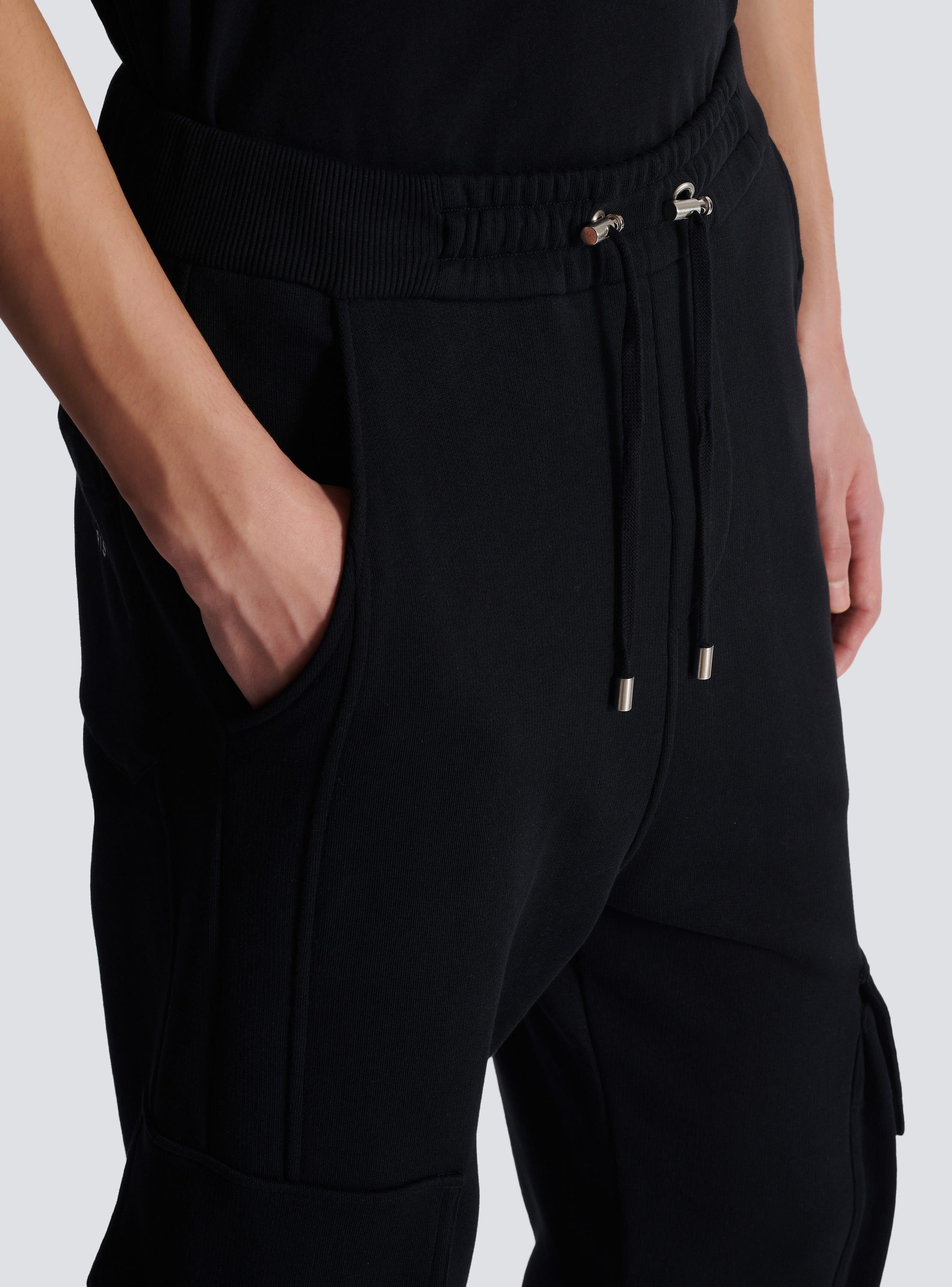 Cargo joggers with Balmain Paris print Product Image