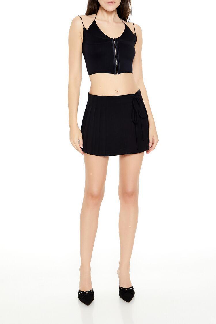 Pleated Mock Wrap Mini Skirt | Forever 21 Product Image