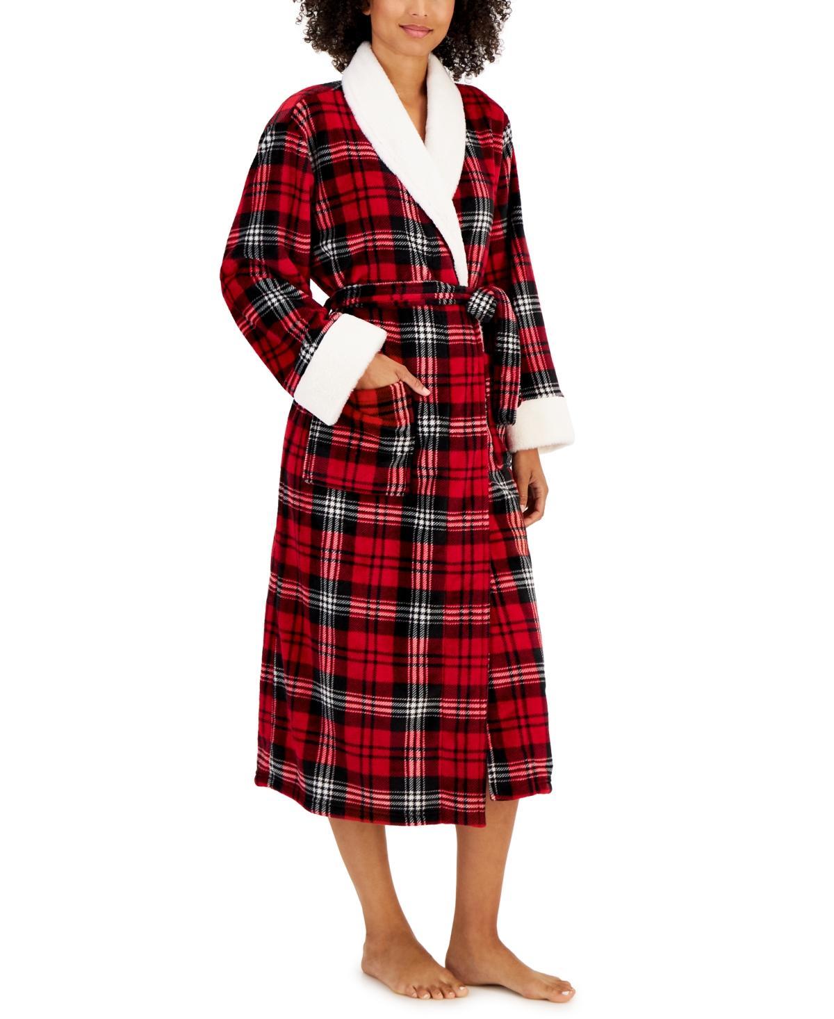 Charter Club Womens Long-Sleeve Plaid Self-Tie Robe, Created for Macys Product Image