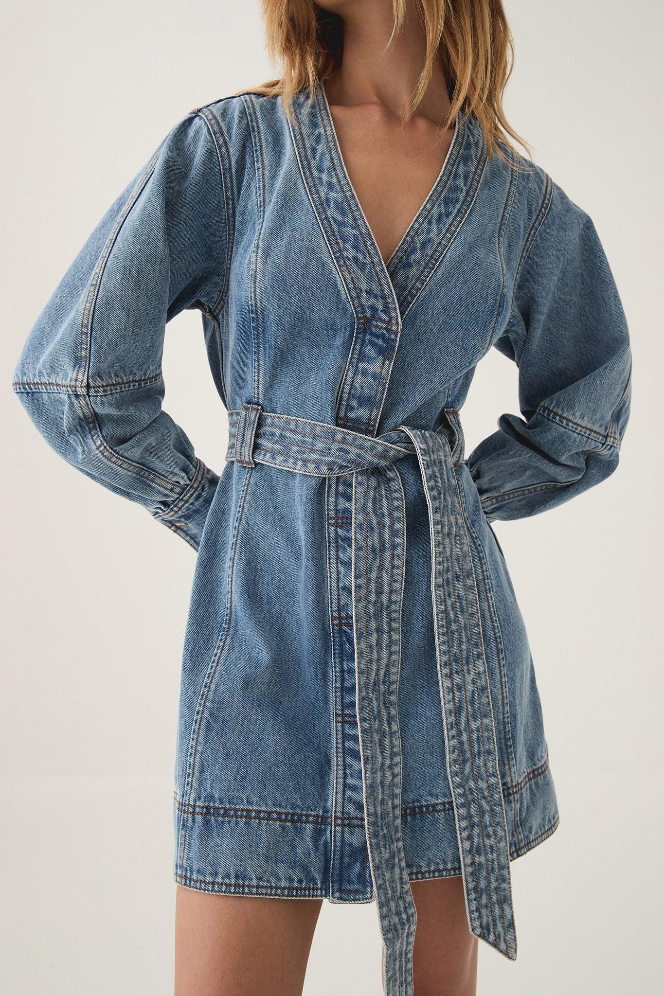 Outline Denim Mini Dress Product Image