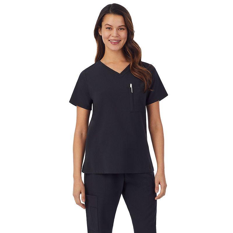 Petite Cuddl Duds Scrubs Classic V-Neck Top, Womens Product Image