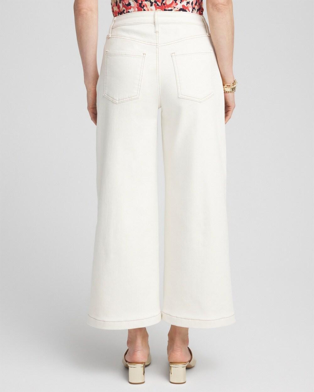 Petite High Rise Wide Leg Cropped Denim Product Image