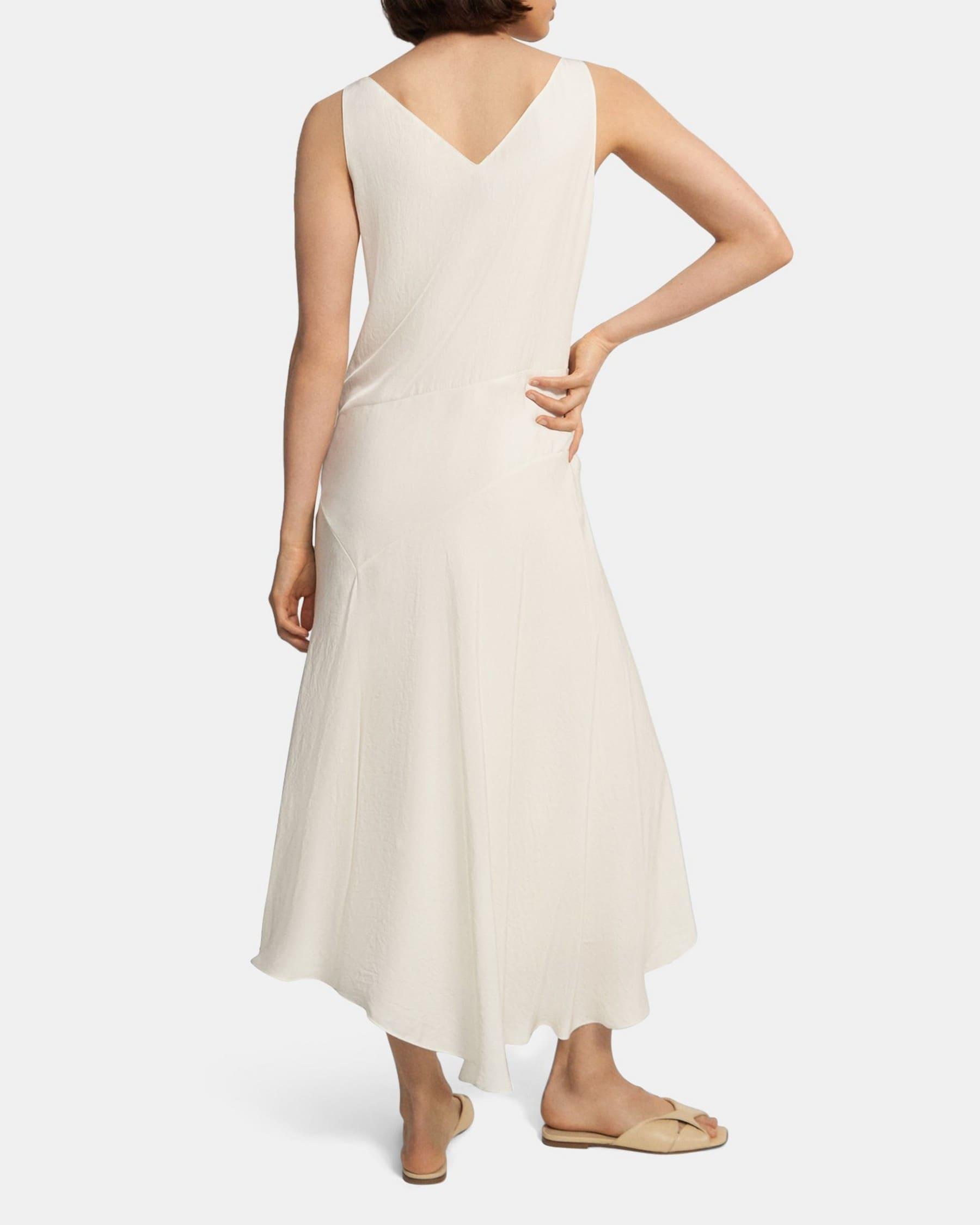 Asymmetrical Dress in Washed Twill Product Image