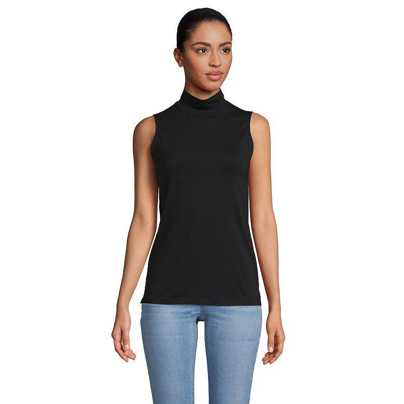 Womens Lands End Sleeveless Mockneck Top Product Image