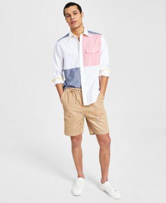 Nautica Mens Colorblocked Oxford Shirt Printed Corduroy Shorts Product Image