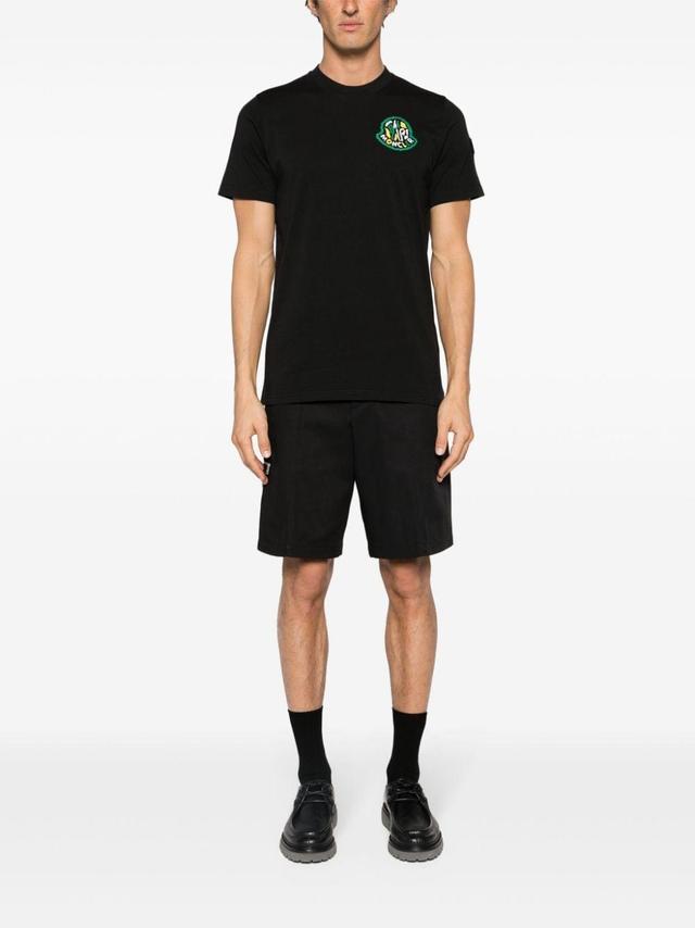 MONCLER Logo-print Cotton T-shirt In Black Product Image