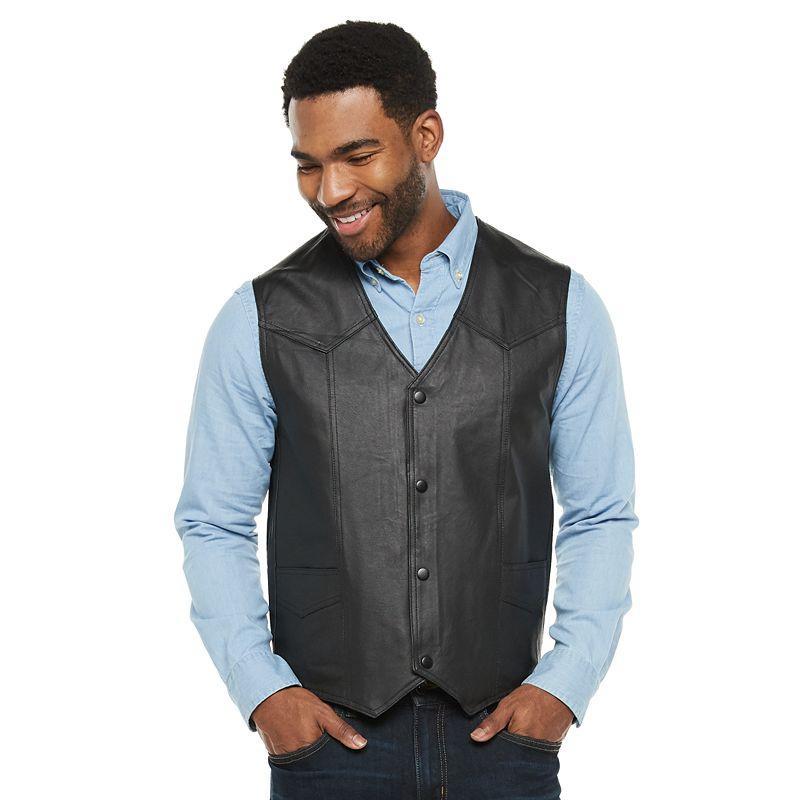 Mens Vintage Leather Leather Vest Product Image