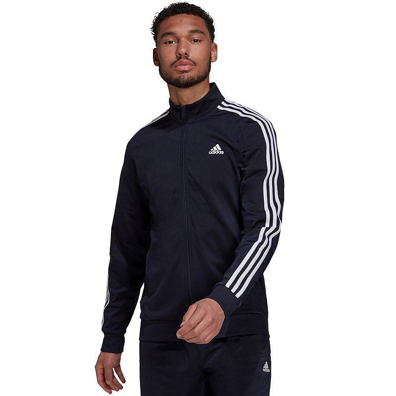 adidas Essentials Warm-Up 3-Stripes Track Jacket Black S Mens Product Image