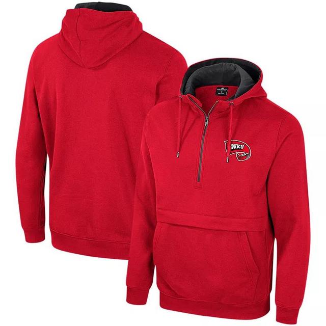 Mens Colosseum Red Western Kentucky Hilltoppers Team Half-Zip Pullover Hoodie Product Image