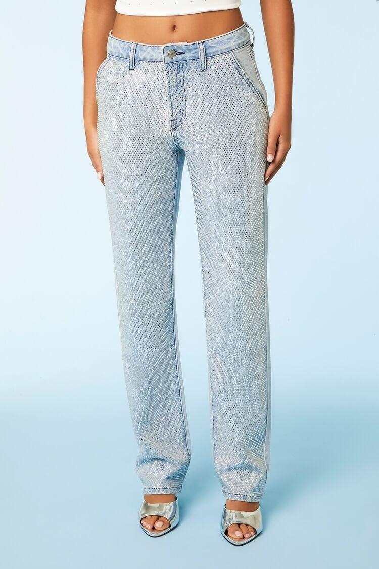 Rhinestone Straight-Leg Jeans | Forever 21 Product Image