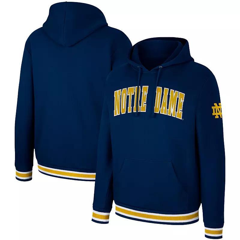 Mens Colosseum Notre Dame Fighting Irish Varsity Arch Pullover Hoodie Blue Product Image