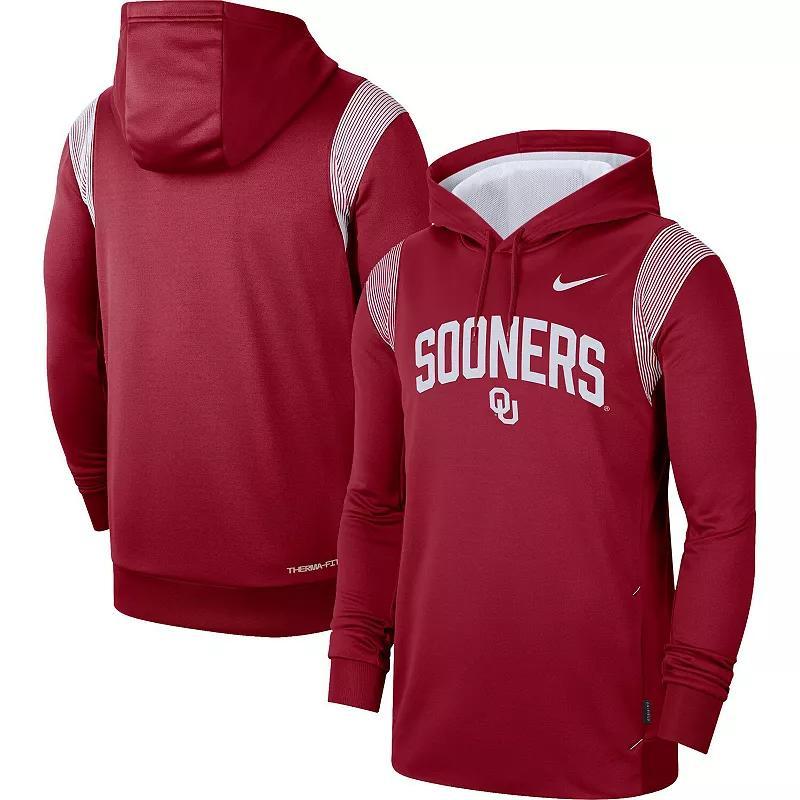 Mens Nike Crimson Oklahoma Sooners 2022 Game Day Sideline Performance Pullover Hoodie Product Image