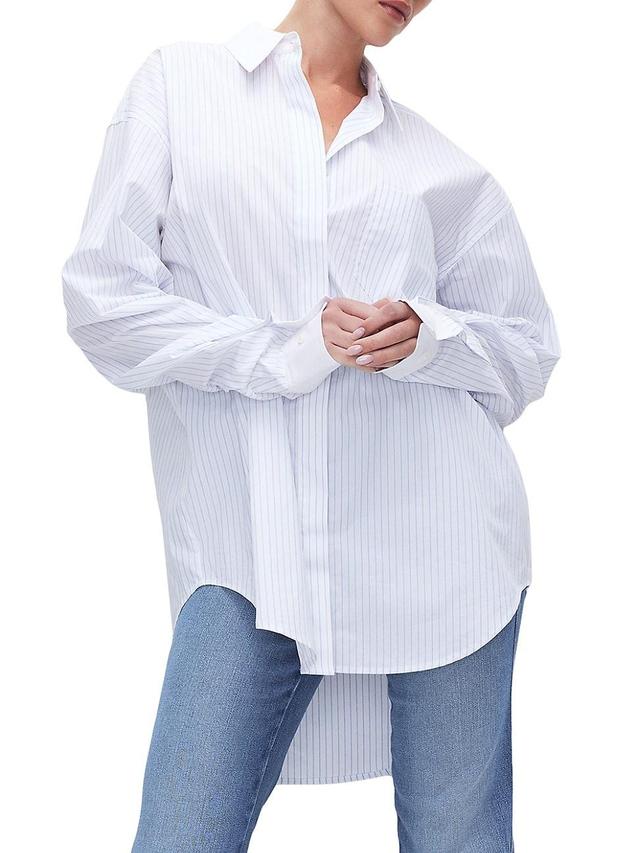 Womens Pinstriped Poplin Good Shirt Product Image