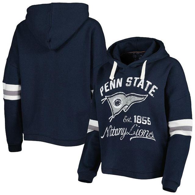 Womens Pressbox Penn State Nittany Lions Super Pennant Pullover Hoodie Blue Product Image