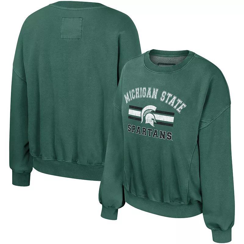 Womens Michigan State Spartans Audrey Crew Fleece Sweatshirt Product Image