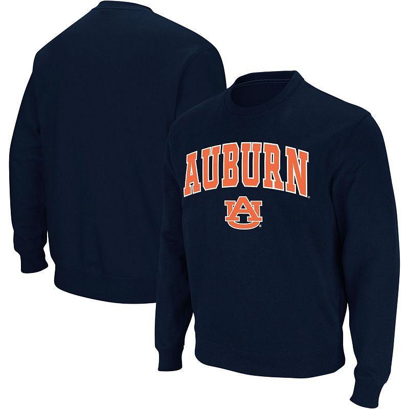 Mens Colosseum Auburn Tigers Arch & Logo Crew Neck Sweatshirt Blue Product Image