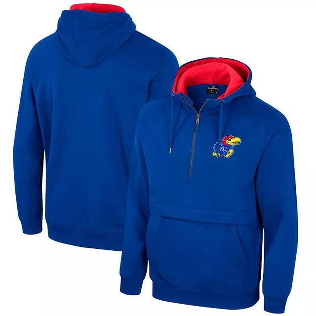 Mens Colosseum Royal Kansas Jayhawks Half-Zip Hoodie Product Image