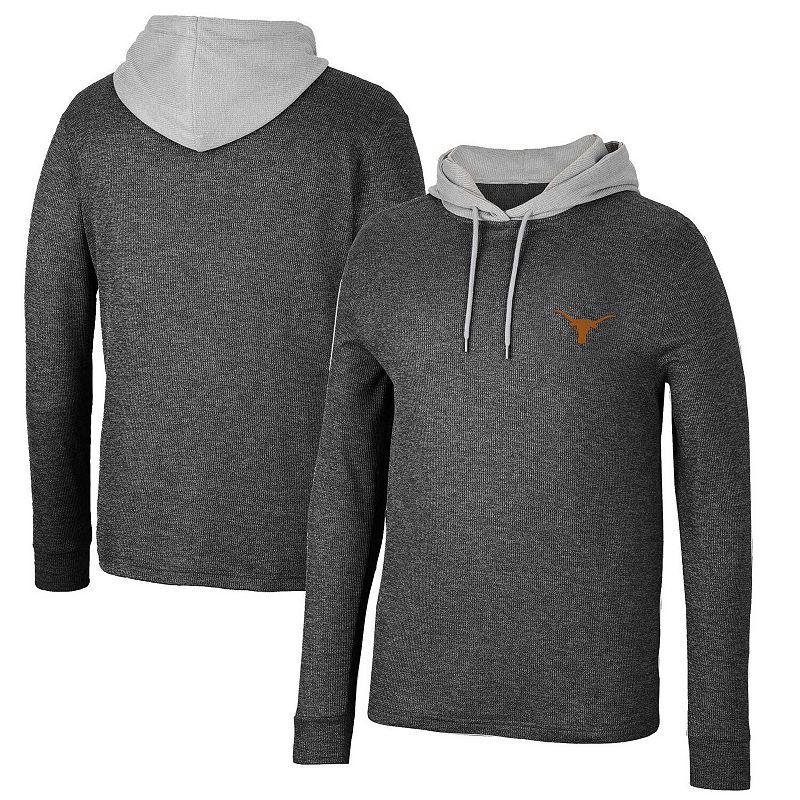 Mens Colosseum Texas Longhorns Ballot Waffle-Knit Thermal Long Sleeve Hoodie T-Shirt Product Image