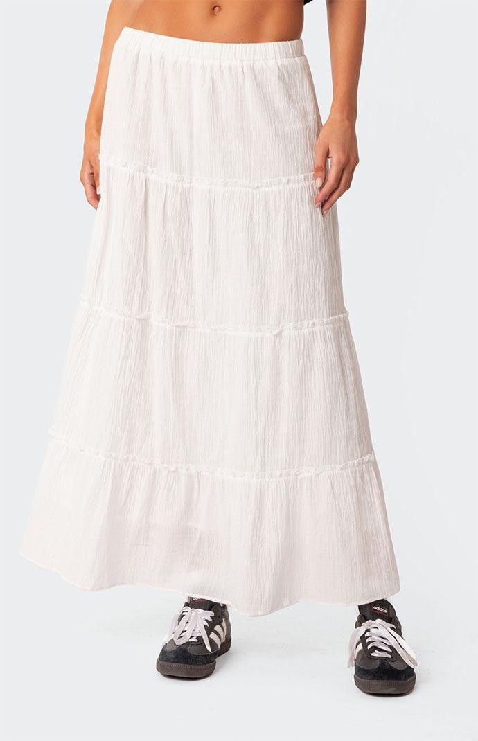 Edikted Women's Charlotte Tiered Maxi Skirt Product Image