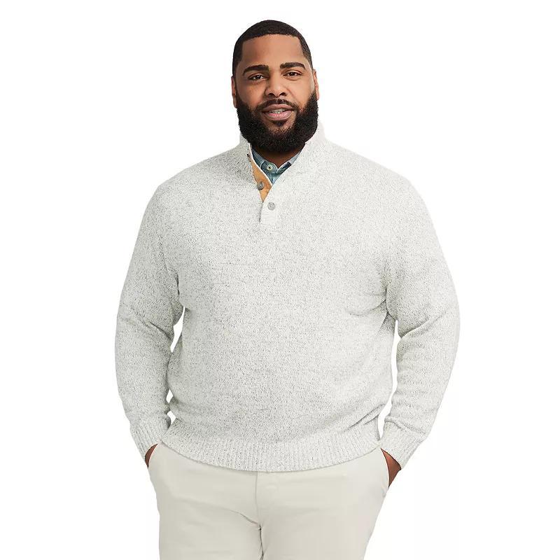 Big & Tall IZOD Marled Button-Mock Sweater, Mens Velvet Red Product Image