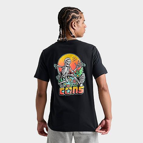 Converse Mens Skeleton Sunrise Graphic T-Shirt Product Image