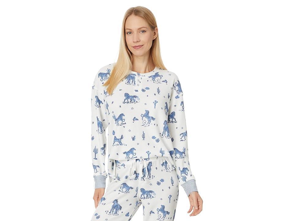 P.J. Salvage Desert Daze Long Sleeve Top (Ivory) Women's Pajama Product Image