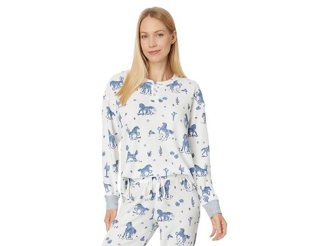 P.J. Salvage Desert Daze Long Sleeve Top (Ivory) Women's Pajama Product Image