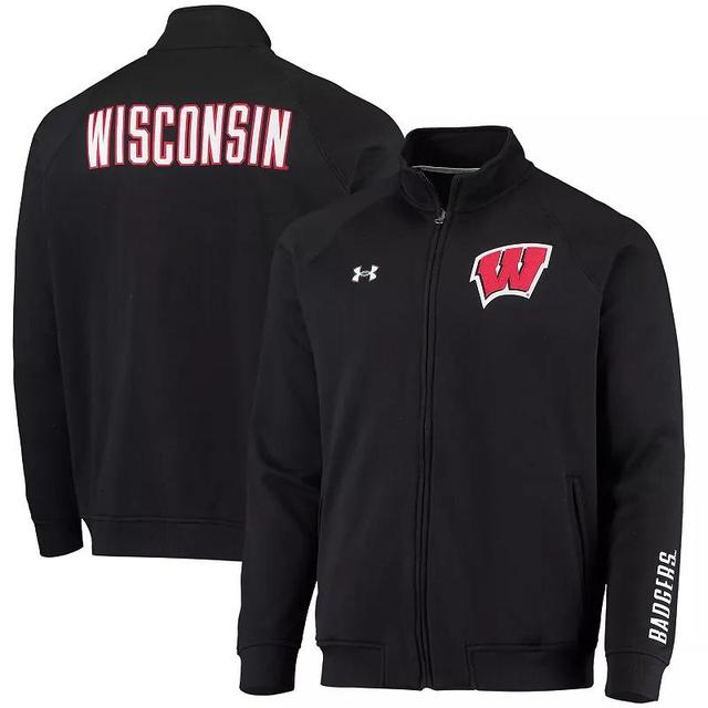 Mens Under Armour Wisconsin Badgers Raglan Game Day Triad Full-Zip Jacket Product Image