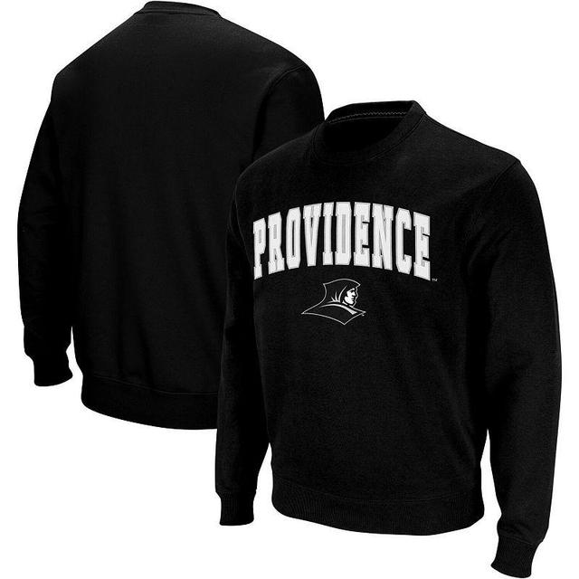 Mens Colosseum Black Providence Friars Arch and Logo Crew Neck Sweatshirt Product Image