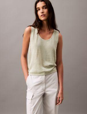 Linen Blend Sweater Tank Top Product Image