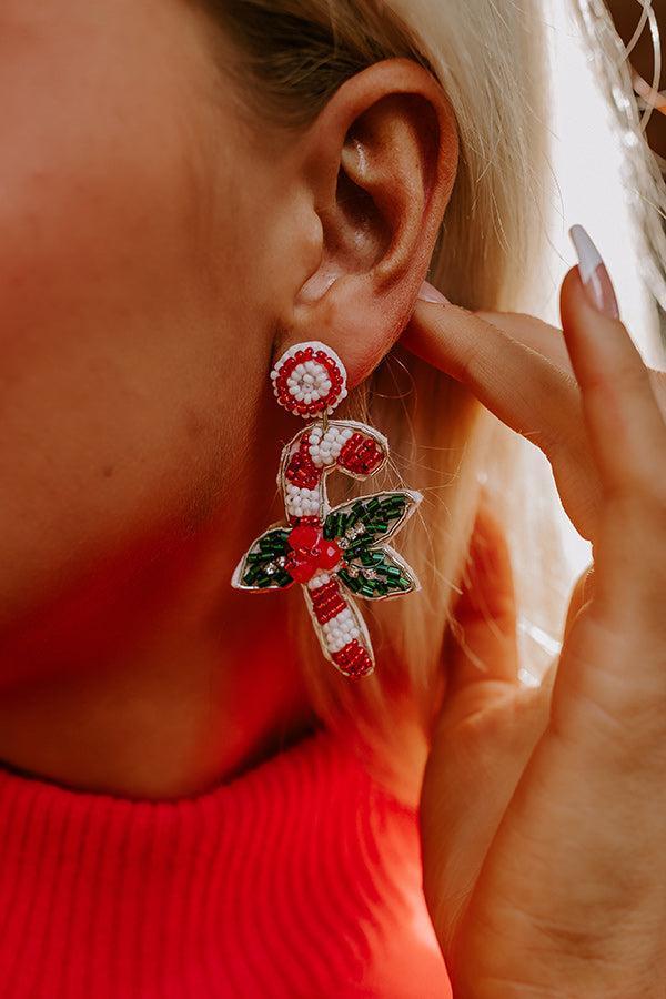 Candy Cane Wishes Beaded Earrings Product Image