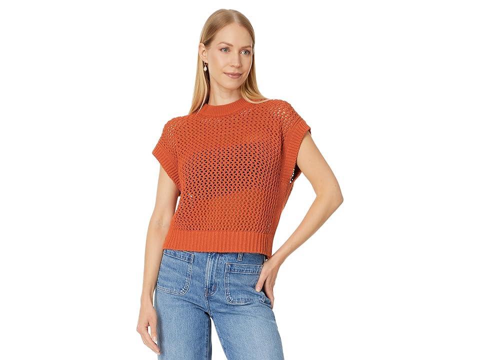 Madewell Open-Stitch Sweater Tee (Dark Copper) Women's Sweater Product Image