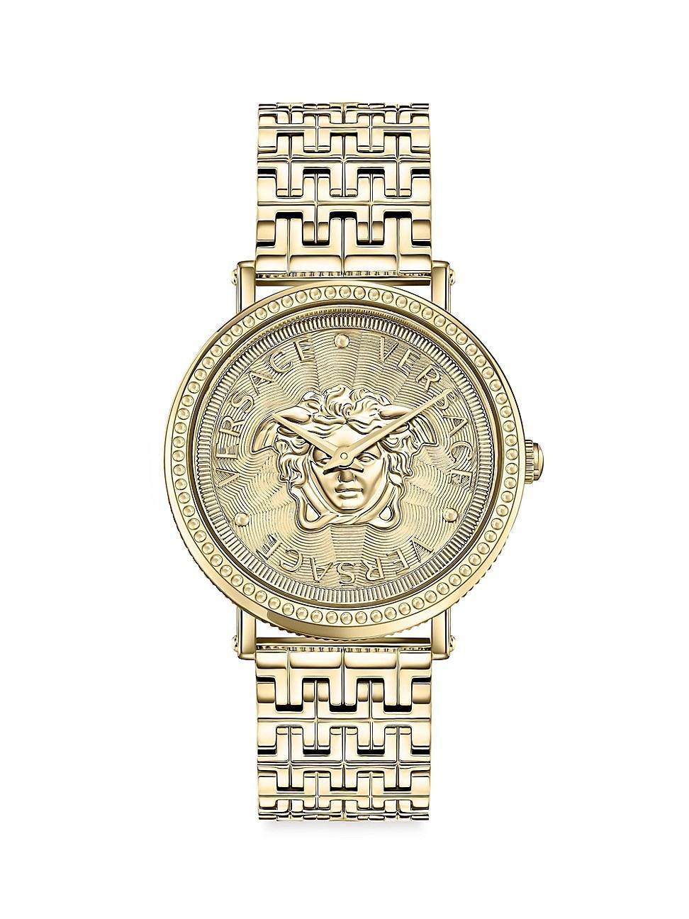 Versace Womens Swiss V-Dollar Two-Tone Bracelet Watch 37mm Product Image