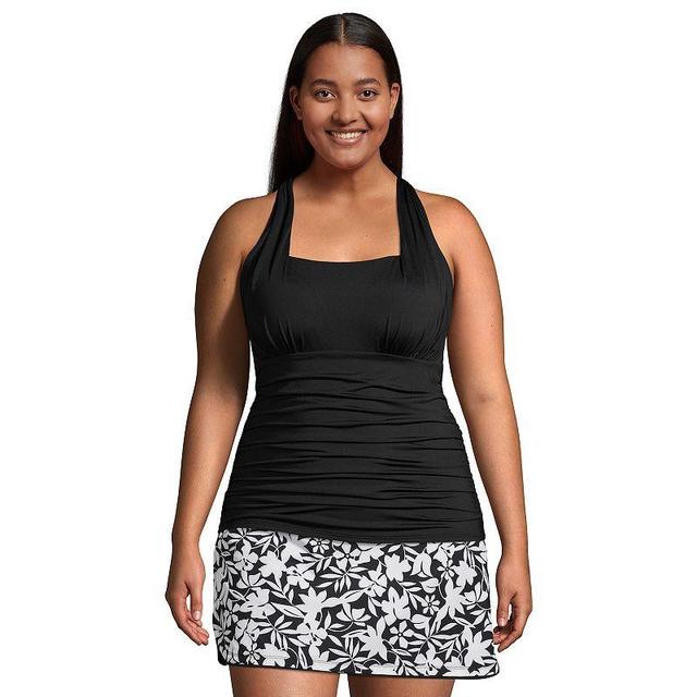 Plus Size Lands End UPF 50 Squareneck Halter Tankini Swimsuit Top, Womens Product Image