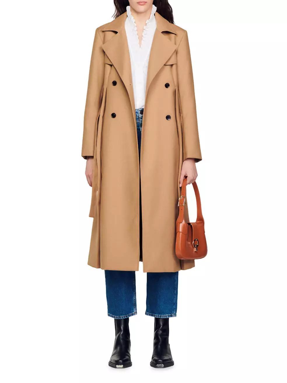 Womens Long Trench Style Coat Product Image