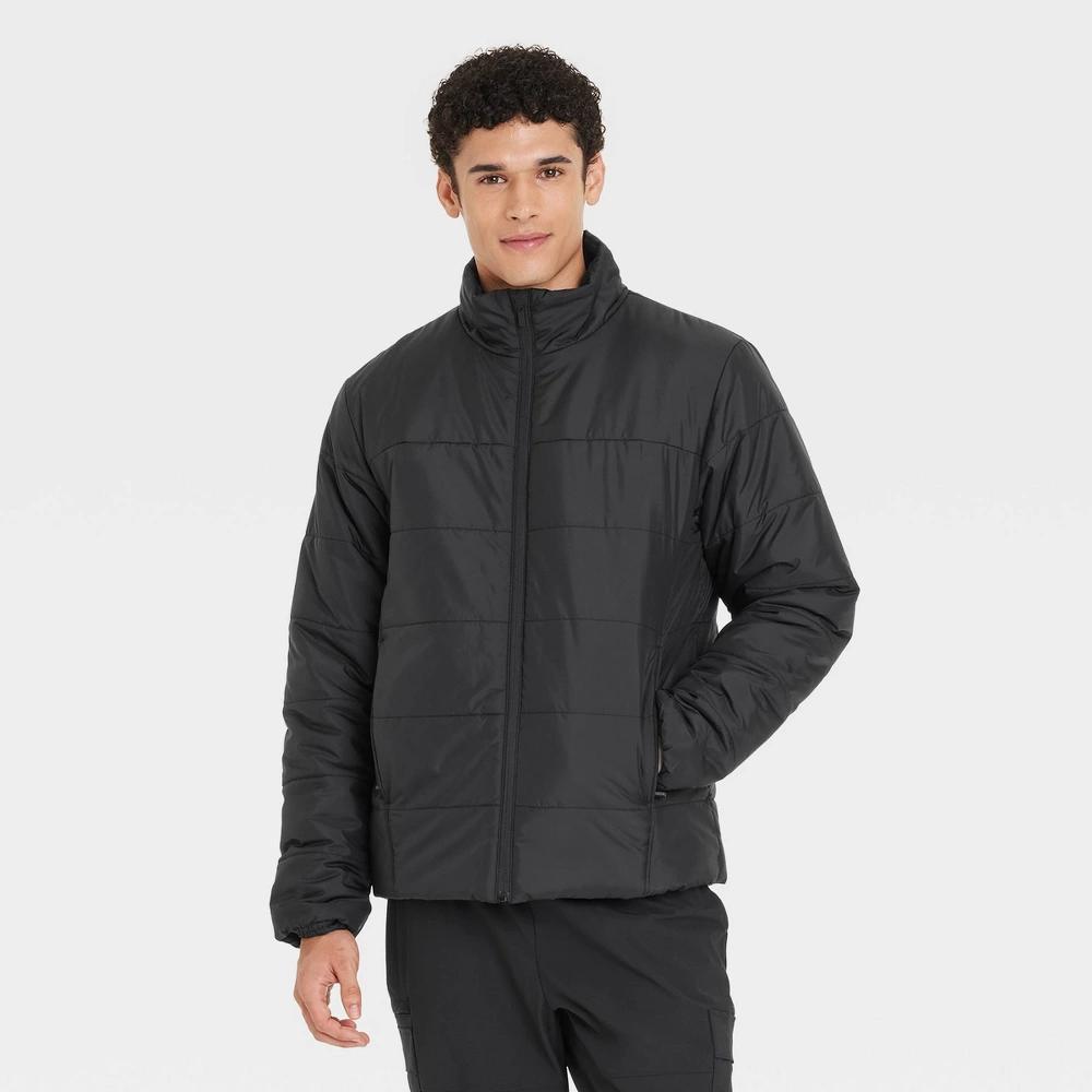 Mens Mid Weight Puffer Jacket with 3M Thinsulate - All In Motion Black L Product Image