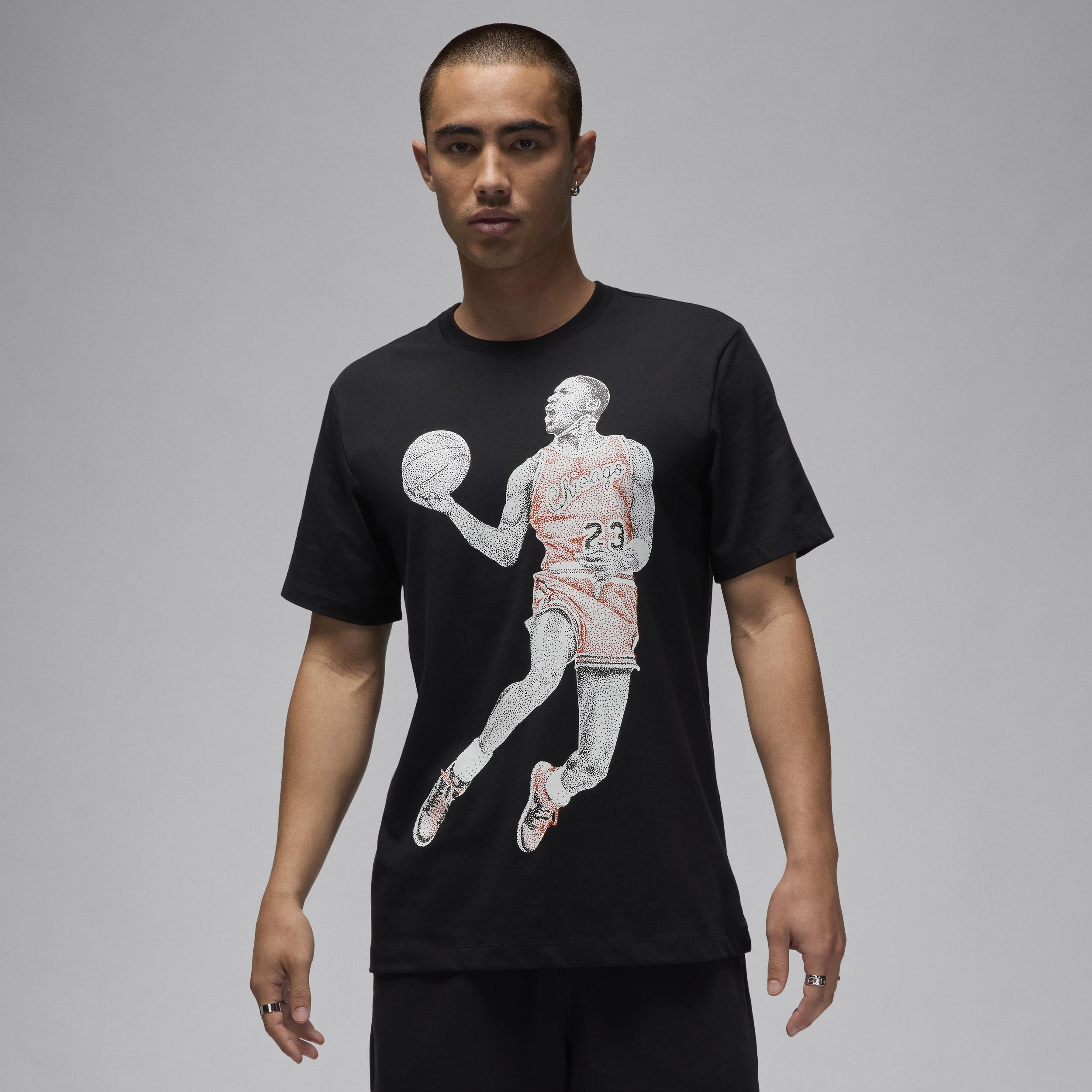 Jordan Mens Jordan Brand Dot MJ Short Sleeve T-Shirt - Mens Black/Sail Product Image